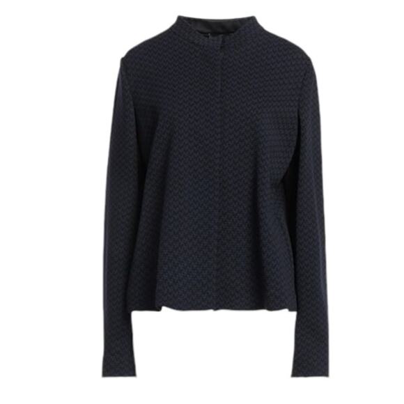 Emporio Armani Blue Ribbed Knit Silk Blend Blazer Jacket Large  New Retails $545 - Picture 1 of 9
